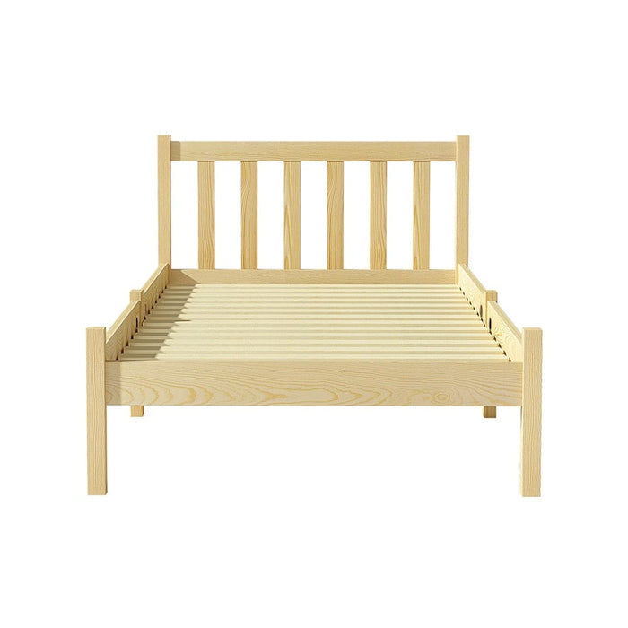 Bed Frame Wooden Single Size Sofie Pine Timber Mattress