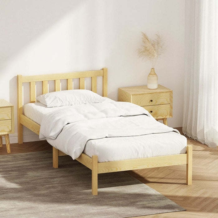 Bed Frame Wooden Single Size Sofie Pine Timber Mattress