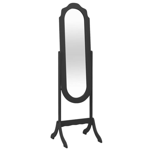 Free Standing Mirror Black 45.5x47.5x160 Cm Engineered Wood