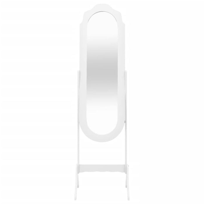 Free Standing Mirror White 45.5x47.5x160 Cm Engineered Wood