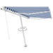 Freestanding Manual Retractable Awning 300x250 Cm Blue White