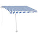 Freestanding Manual Retractable Awning 300x250 Cm Blue White