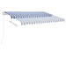 Freestanding Manual Retractable Awning 300x250 Cm Blue White