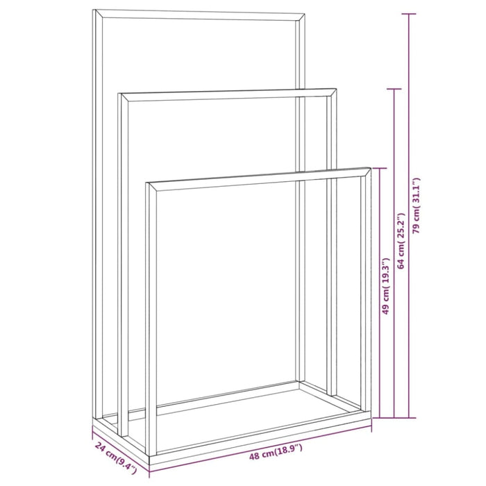 Freestanding Towel Rack White 48x24x79 Cm Iron Tatbko