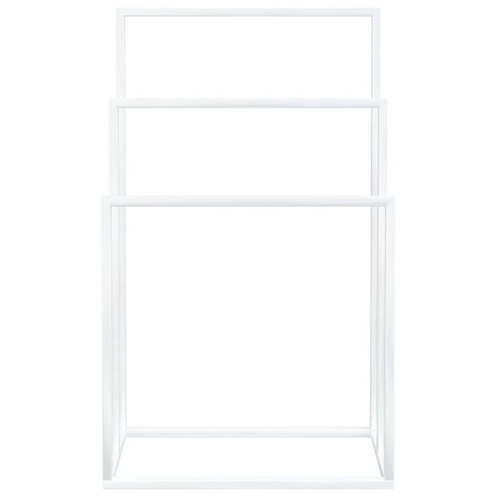 Freestanding Towel Rack White 48x24x79 Cm Iron Tatbko