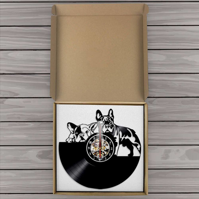 French Bulldog Couple Wall Art Home Decor Clock Made