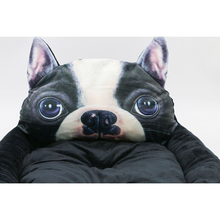 3d French Bulldog Pattern Soft Washable Bed Cushion For Dog