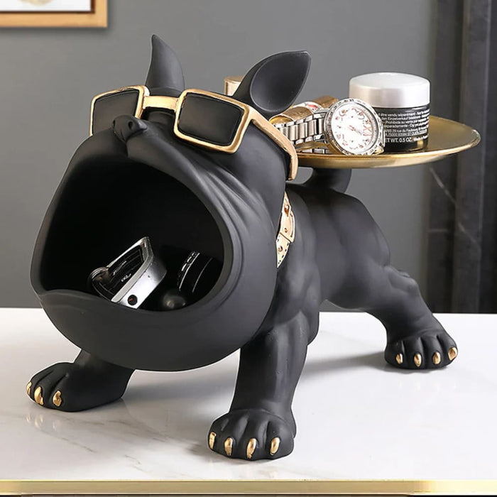 French Bulldog Sculpture With Tray And Key Holder