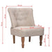 French Chairs 2 Pcs Cream Fabric Gl879