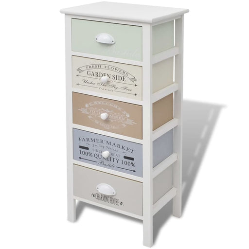 French Storage Cabinet 5 Drawers Wood Xaxnin