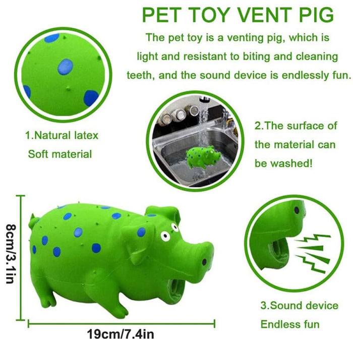 Eco-friendly Durable Soft Rubber Squeaker Pig Chew Toy