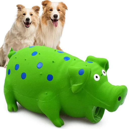 Eco-friendly Durable Soft Rubber Squeaker Pig Chew Toy