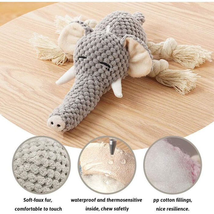 Eco-friendly Durable Squeaky Elephant Shape Chew Dog Toy