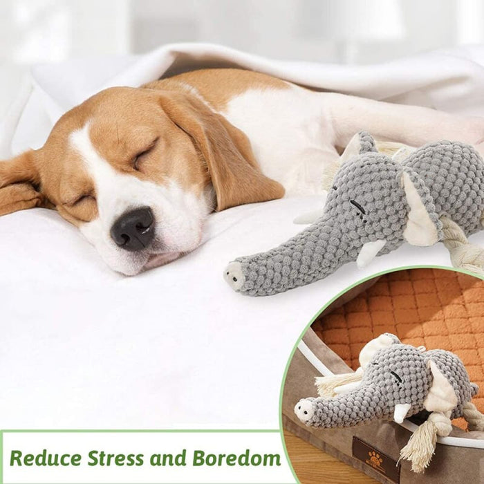 Eco-friendly Durable Squeaky Elephant Shape Chew Dog Toy