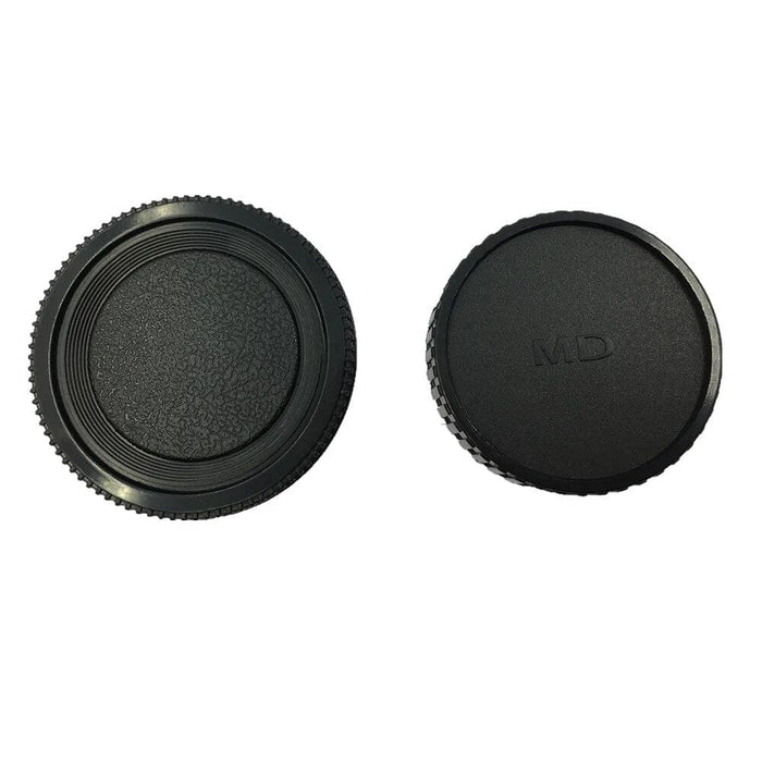 Md Front Body Cap + rear Lens Cap Set For Minolta Mc Mount