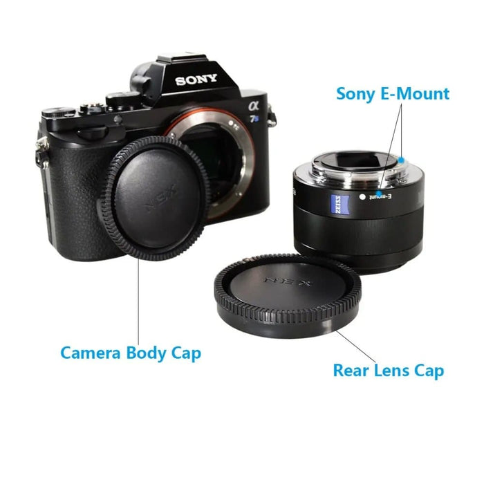 Nex Front Camera Body Cap + rear Lens Cap Cover For Sony