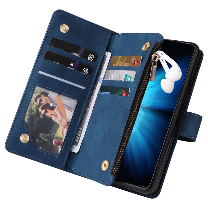 Frosted Leather Zip Wallets For Samsung Galaxy z Fold 4