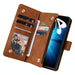 Frosted Leather Zip Wallets For Samsung Galaxy z Fold 4