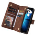 Frosted Leather Zip Wallets For Samsung Galaxy z Fold 4