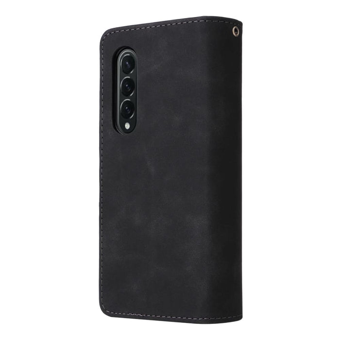 Frosted Leather Zip Wallets For Samsung Galaxy z Fold 4