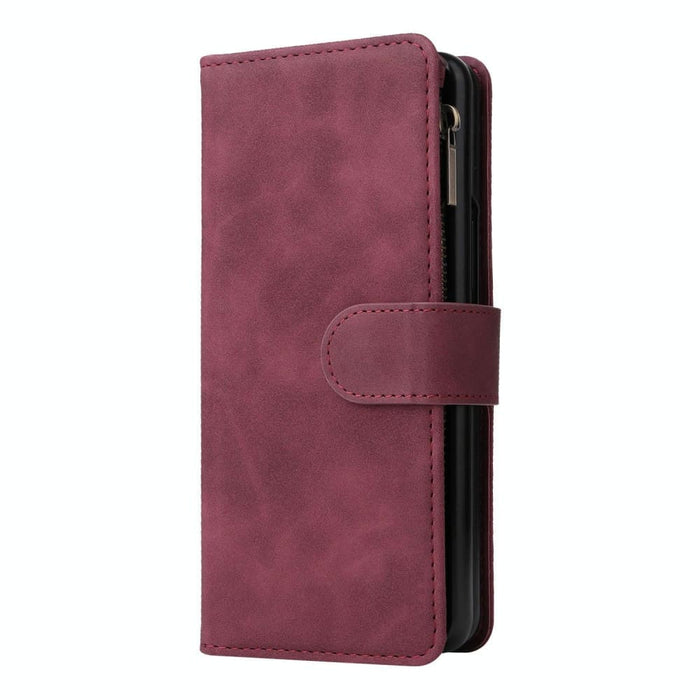 Frosted Leather Zip Wallets For Samsung Galaxy z Fold 4