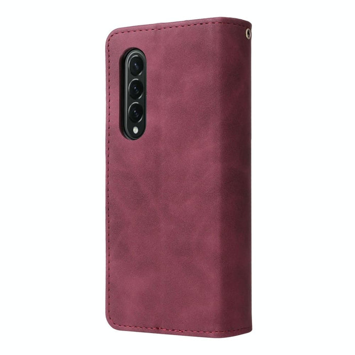 Frosted Leather Zip Wallets For Samsung Galaxy z Fold 4