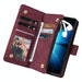 Frosted Leather Zip Wallets For Samsung Galaxy z Fold 4