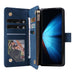 Frosted Leather Zip Wallets For Samsung Galaxy z Fold 4