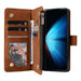 Frosted Leather Zip Wallets For Samsung Galaxy z Fold 4