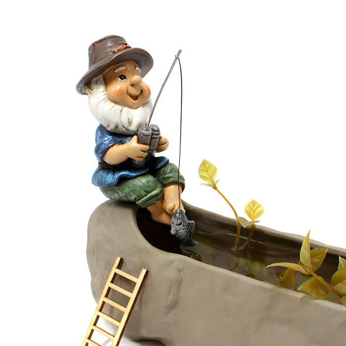 Vibe Geeks Full Coloured Garden Resin Fishing Decorative