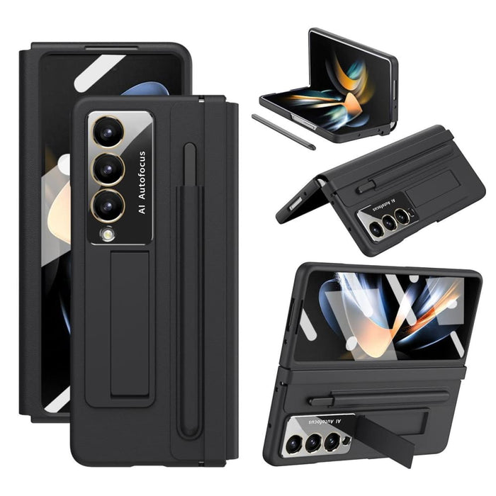 Full Coverage Pu Pc Case With Pen For Samsung Galaxy z Fold