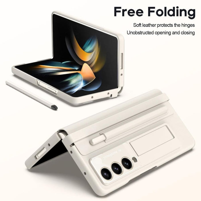 Full Coverage Pu Pc Case With Pen For Samsung Galaxy z Fold