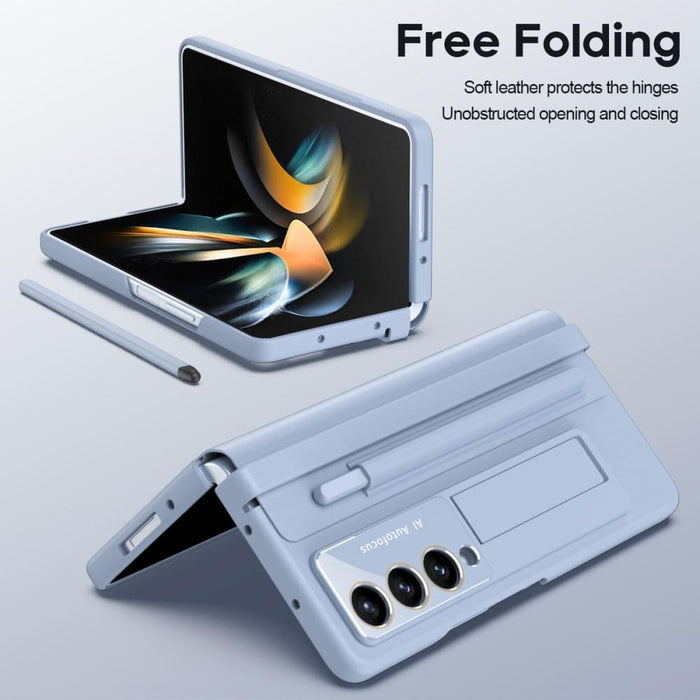 Full Coverage Pu Pc Case With Pen For Samsung Galaxy z Fold