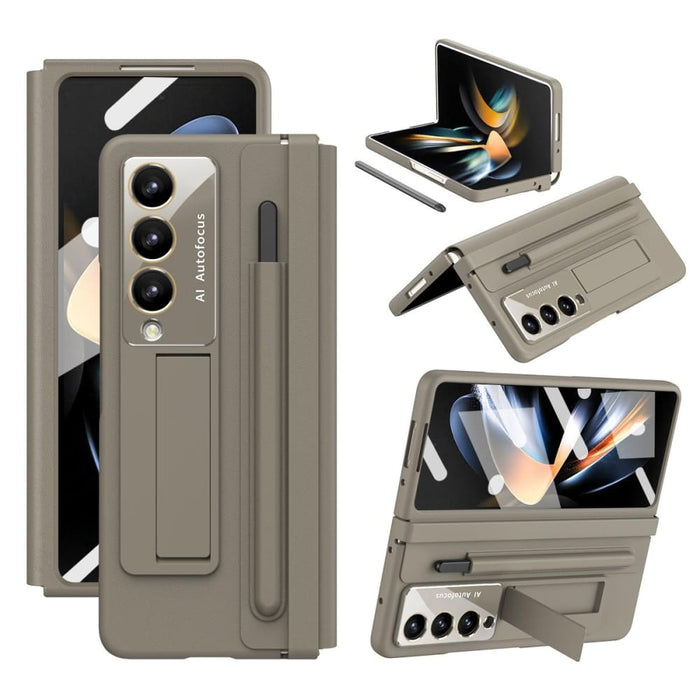 Full Coverage Pu Pc Case With Pen For Samsung Galaxy z Fold