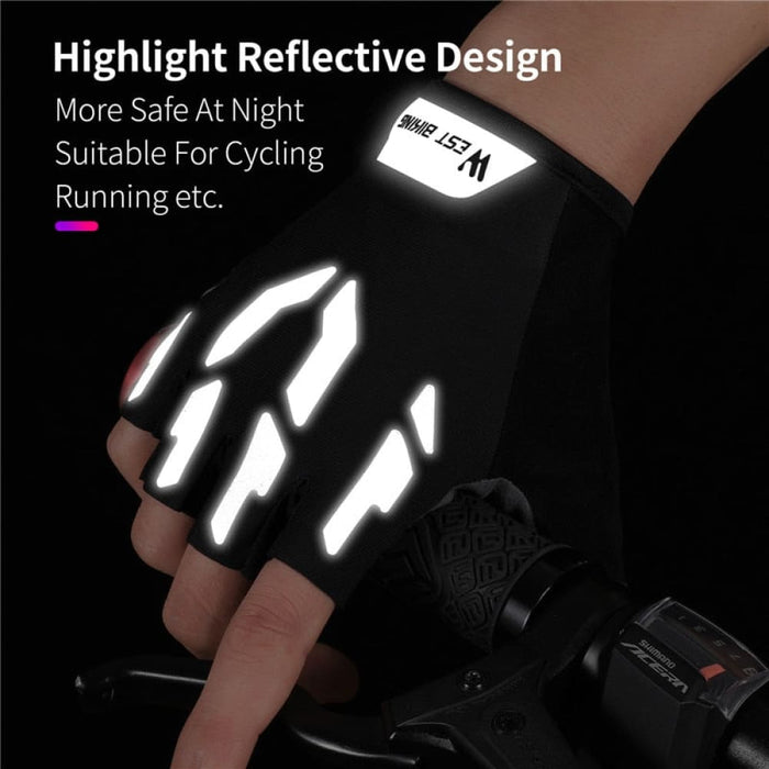 Full Finger Half Anti Slip Reflective Cycling Gloves