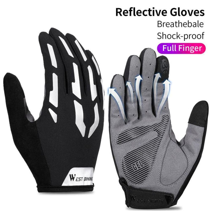 Full Finger Half Anti Slip Reflective Cycling Gloves