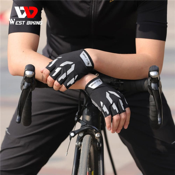 Full Finger Half Anti Slip Reflective Cycling Gloves