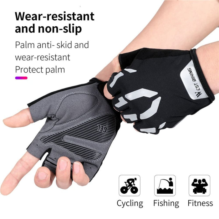 Full Finger Half Anti Slip Reflective Cycling Gloves