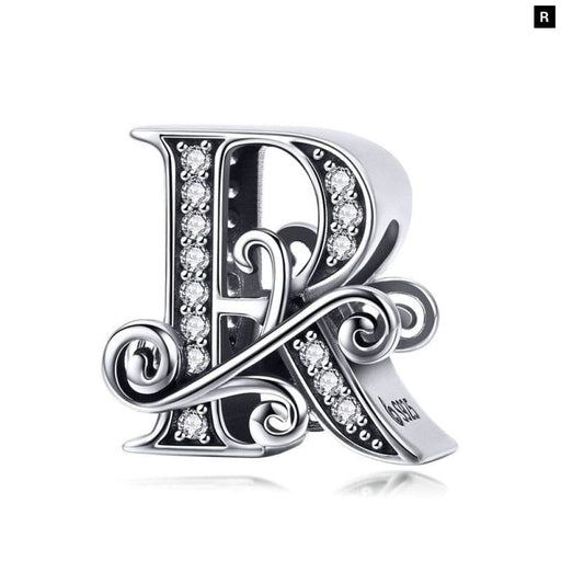 Funny 925 Sterling Silver Diy Letter Alphabet Metal Beads