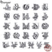 Funny 925 Sterling Silver Diy Letter Alphabet Metal Beads