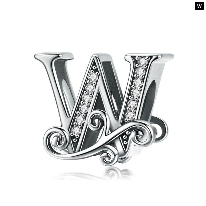 Funny 925 Sterling Silver Diy Letter Alphabet Metal Beads