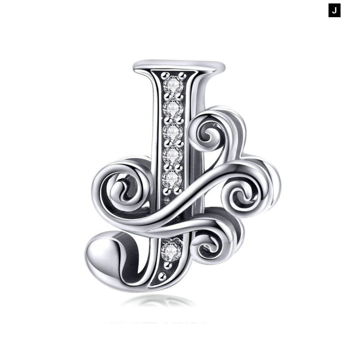 Funny 925 Sterling Silver Diy Letter Alphabet Metal Beads