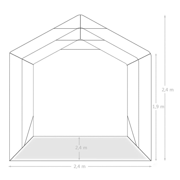 Garage Tent Pvc 2.4x2.4 m Green Tbplato