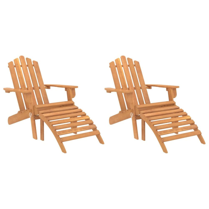 Garden Adirondack Chairs With Footrests 2 Pcs Solid Wood