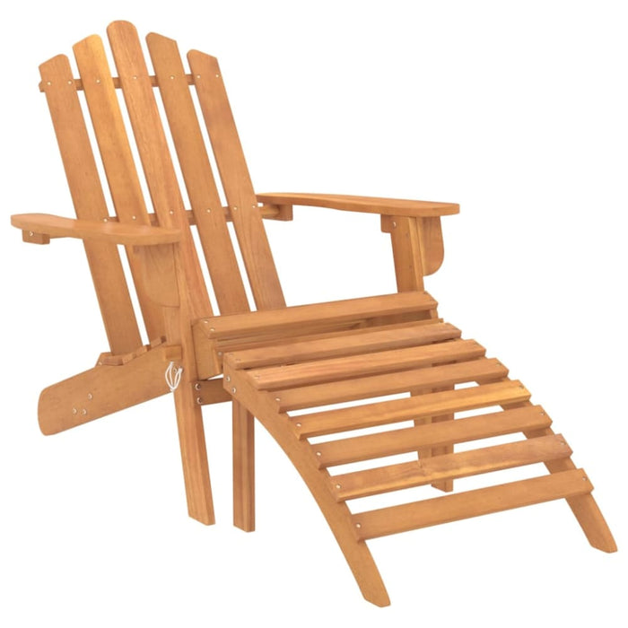 Garden Adirondack Chairs With Footrests 2 Pcs Solid Wood