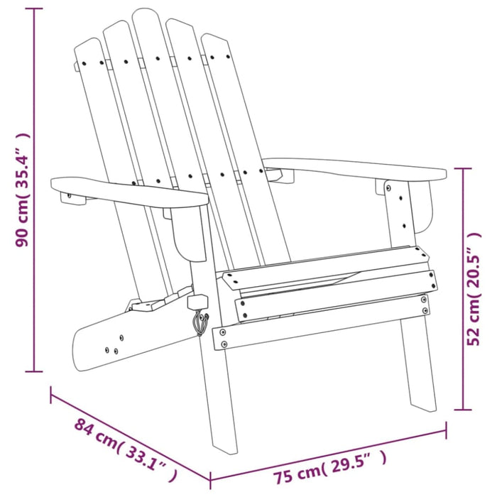 Garden Adirondack Chairs With Footrests 2 Pcs Solid Wood