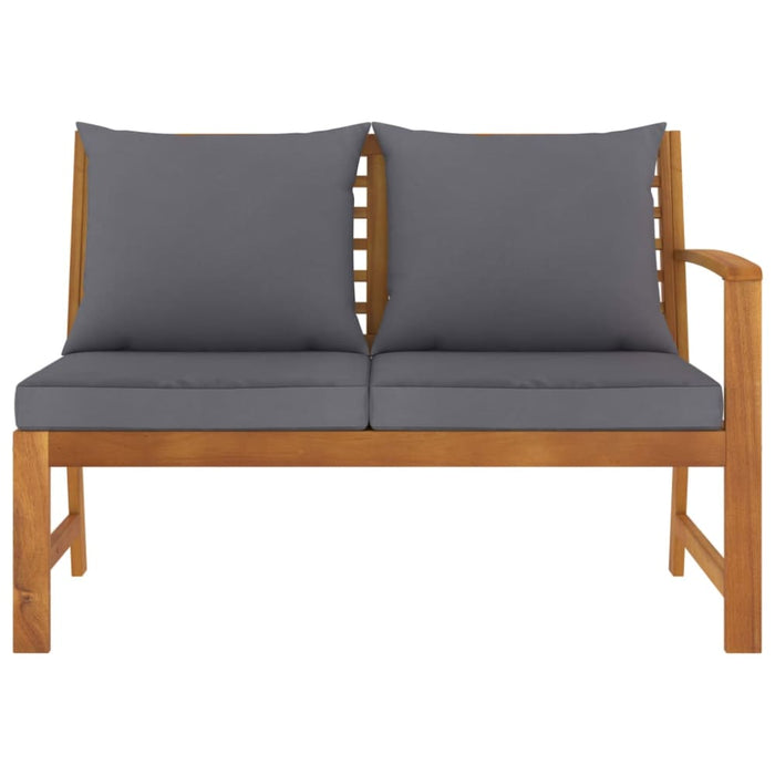 Garden Bench 114.5 Cm With Dark Grey Cushion Solid Acacia