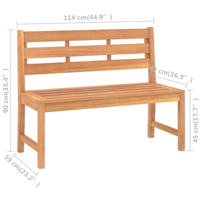 Garden Bench 114 Cm Solid Teak Wood Tollta