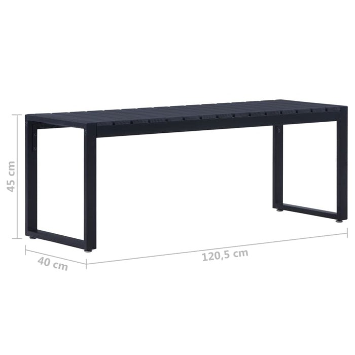 Garden Bench 120.5 Cm Ps Board Black Akakx