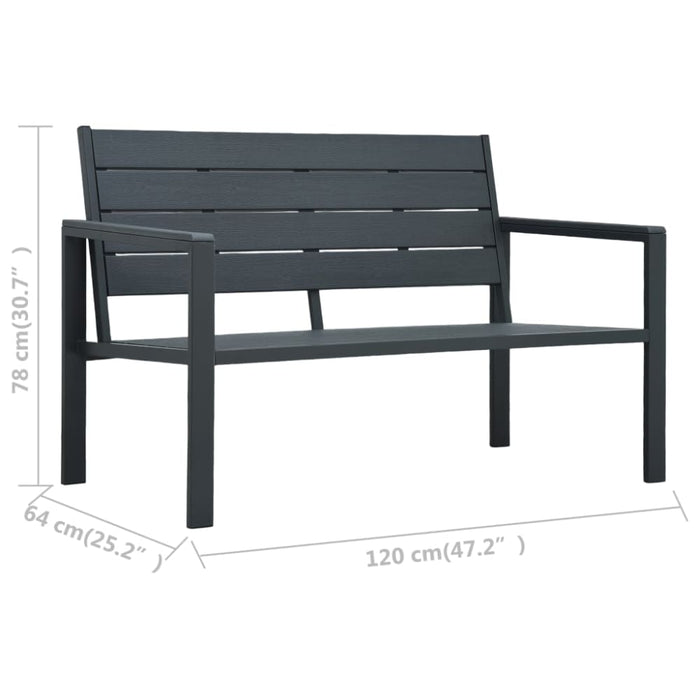 Garden Bench 120 Cm Hdpe Grey Wood Look Ainia